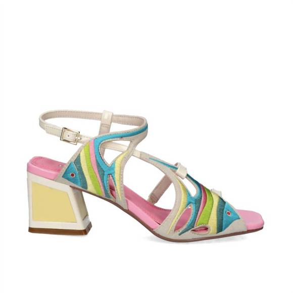 NEW EXE women's luisa 335 low heel sandal in yellow multi - Picture 1 of 5